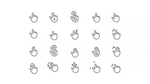 Animated Gestures Linear Icon Set