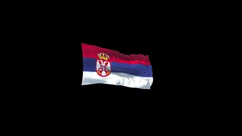 Realistic Waving 3D Flag of Serbia