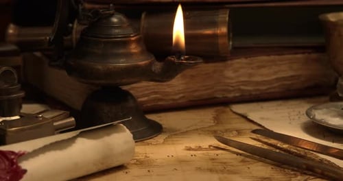 Historical Nautical Map by Oil Lamp