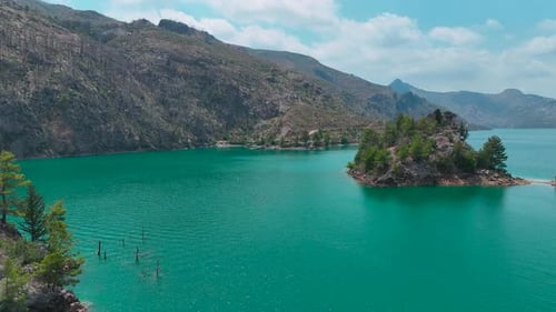 Aerial View Paddleboarding in the Green Canyon People Relax and Enjoy the Summer Sunshine