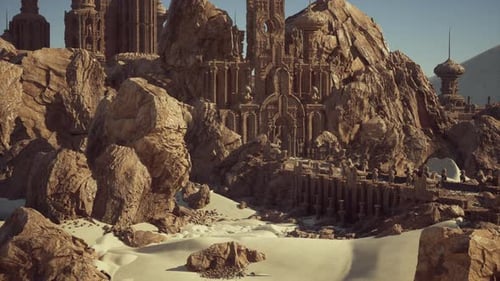 Desolate Desert Ruins Silent Sands and Crumbling Ancient Structures