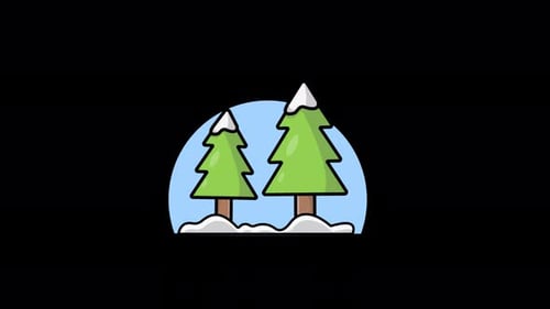 Animationsvideo mit Winterbäumen — transparent