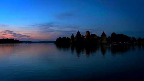 Trakai Island Castle in Lake Galve Lithuania