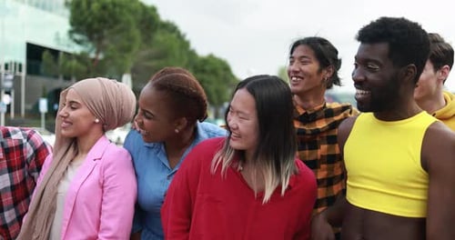 Young Diverse People Having Fun Outdoor Laughing Together - Diversity Concept Africa
