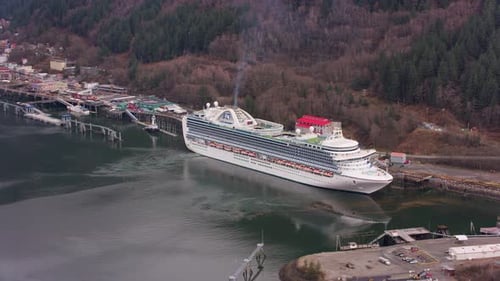 Juneau, Alaska Circa-2018. Aerial View of Juneau, Alaska. From Helicopter With
