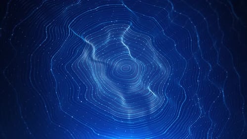 Futuristic Digital Particles Cyberspace Tech Big Data Network Connections Server Hispeed