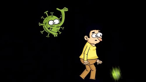A Virus Follows A Man And Wants To Infect Him On Alpha Channel