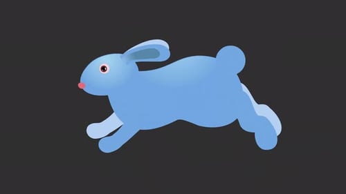 Skyblue Rabbit Run 2 D Animation