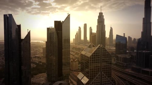 Majestic Silhouette View of the Central Business Districts