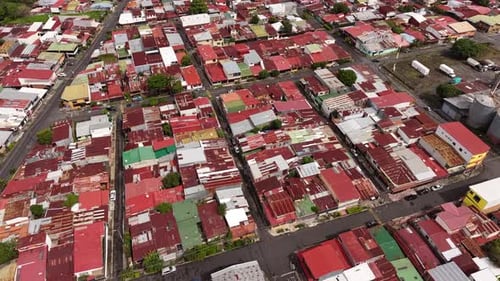Vista aérea de telhados coloridos em San Jose, Costa Rica