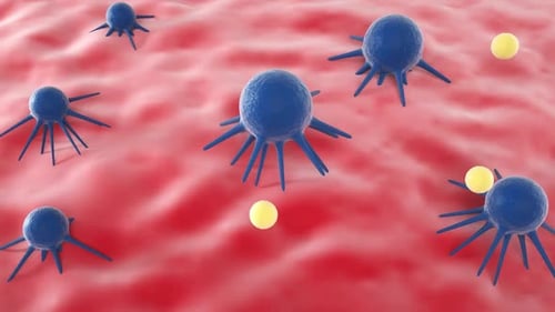 abstract animation of the skin protection from the bacteria