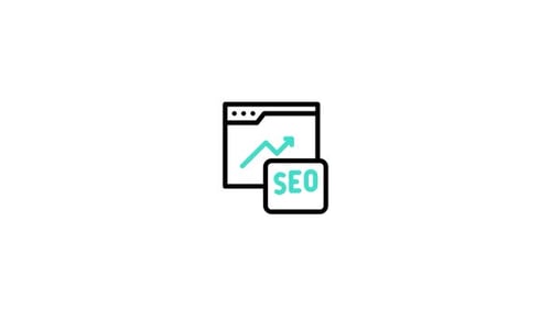 Animated Flat Design SEO Marketing Growth Chart Icon