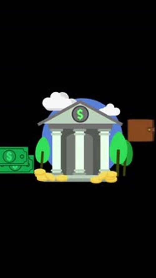 2D Secure Money Infographics On Vertical On Alpha Channel