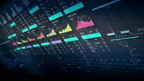 Futuristic Digital Corporate Data Dashboard Animation