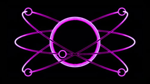 Animation bewegter Teilchen in der Umlaufbahn eines Atoms
