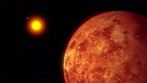 Solar system venus planet rotating