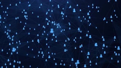 Connecting digital data points in a 3D space with lines connecting specific points.