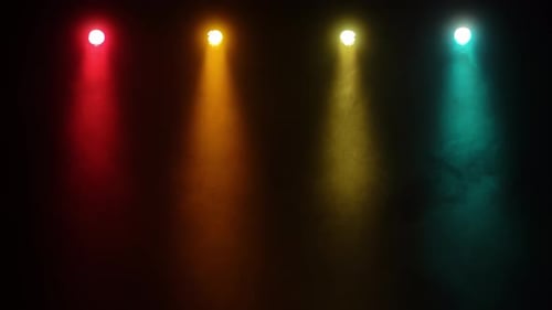 Abstract Blue and Red Spot Light with Smoke on Black Background