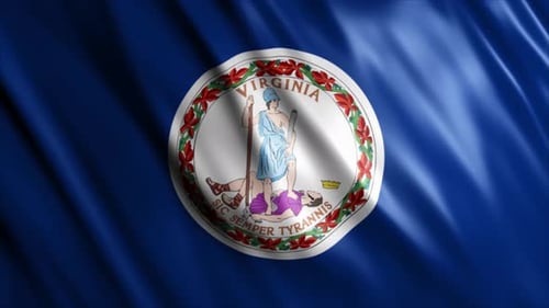 Realistic Waving Virginia State Flag Animation