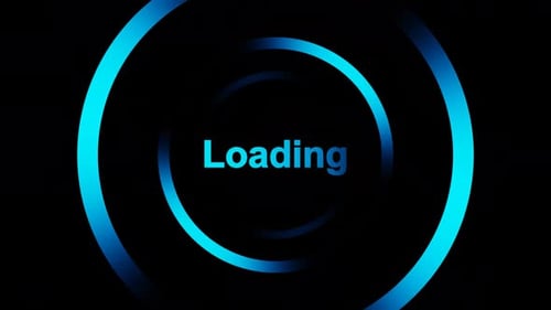 Blue Neon Loading Circle Rotating Tunnel Seamless Animation Background