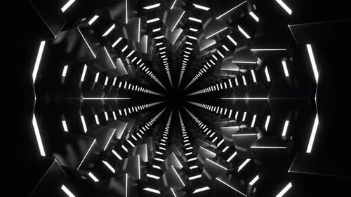 White Neon Fantasy Abstract Hallway Background Vj Loop In 4K