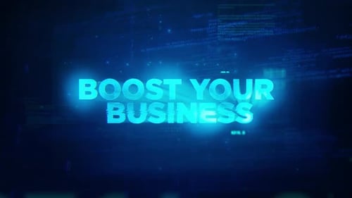 Futuristic Glitch Text Reveal for Business