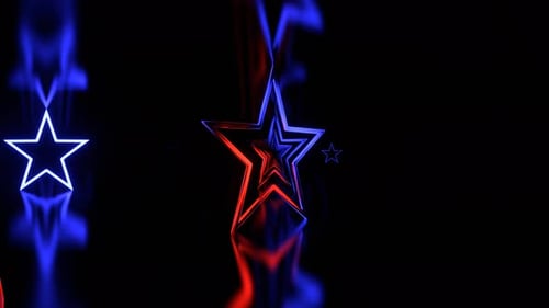 Blue And Red Stars Neon Strobe Area Background Vj Loop In 4K