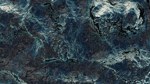 3D render of the sea with waves and foam.