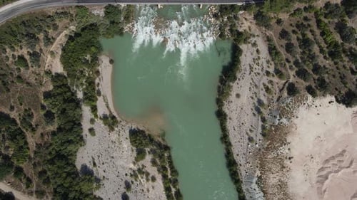 Aerial View of River and Natural Landscape