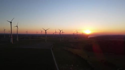 Eco Energy Windmill Farm In Countryside Hd