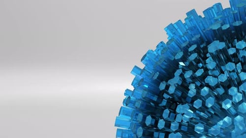 Sapphire Sphere Abstract Globe Crystal Or Diamonds Ball Rotating Looped Beautiful Blue 4k