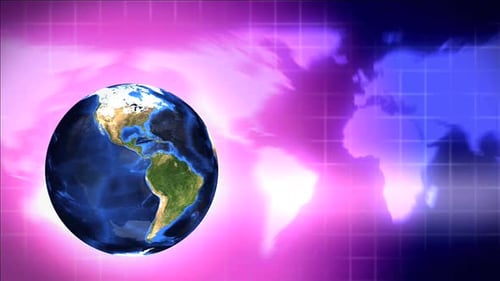 Fondo de noticias del mapa mundial de la Tierra rosa