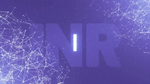 Digital Rupee Symbol Pulsating in Futuristic Plexus Network