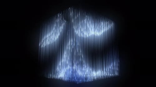 Abstract Shimmering Light Cube