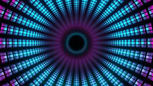 Pink And Cyan Inside Sci-Fi Pipe Background Vj Loop In 4K