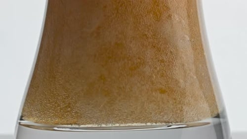 Pasteurized Lager Beer Bubbling Vessel Closeup