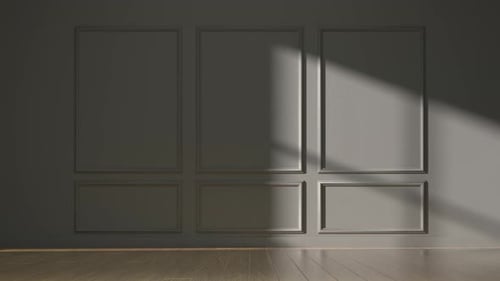 Moving sunlight through window with shadow.