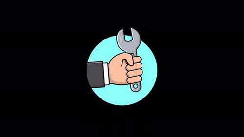 Handspanner. Animationsvideo zum Reparaturservice-Konzept — transparent