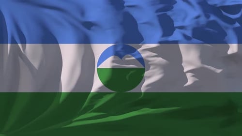 Realistic Waving Flag of Kabardino-Balkaria Republic