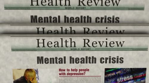 Newspaper Scrolling Health Review Mental Health Crisis Animation