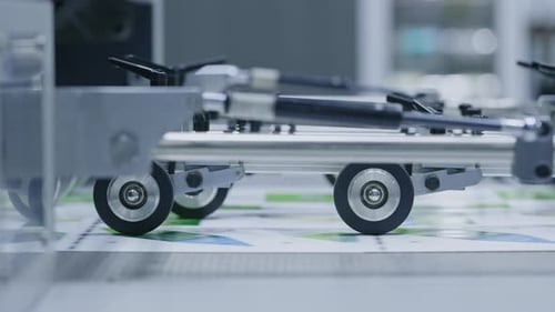 Close Up of Printing Machine Rollers in Modern Factory