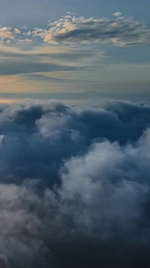High Altitude Timelapse of Fast Moving Storm Clouds at Sunset