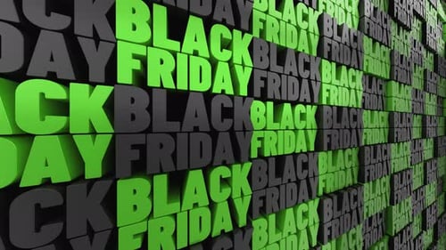 Immersive Green Black Friday Sale Wall Design