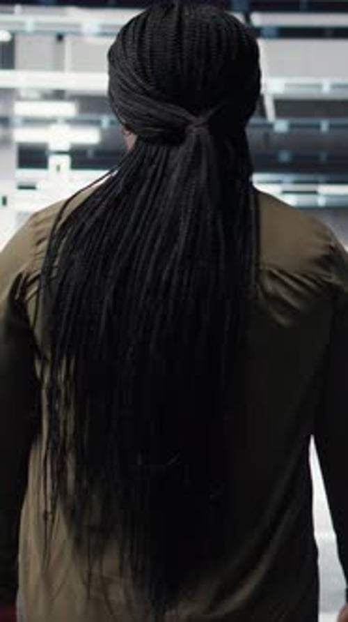 Vertical Video Admin in Data Center Workplace Overseeing Large Scale IT Electronics