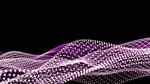 Waves of White and Pink Particles Dots Seamless Loop 3d Animation