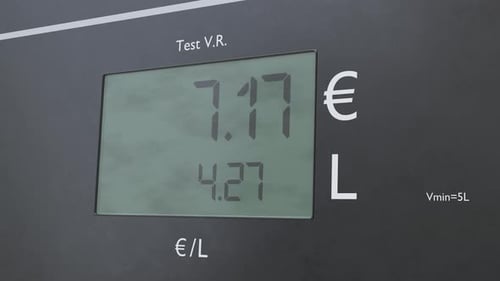 Fuel dispenser at a gas station.