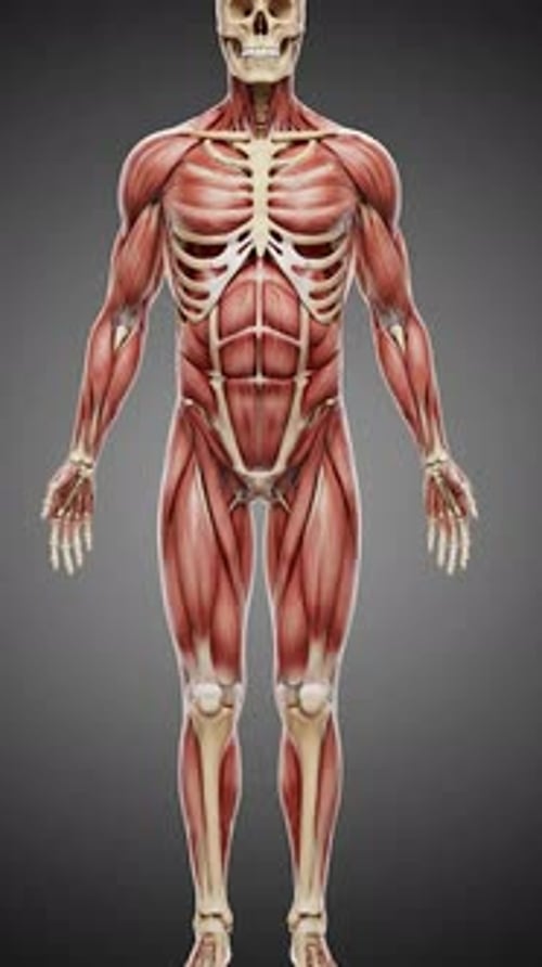 3D Human Anatomy Skeleton and Muscular System