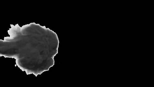 Dramatic black smoke cloud on black background
