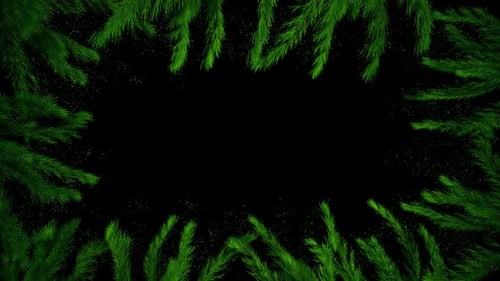 Christmas Pine Branches Animated Frame Overlay
