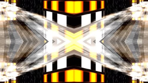 Orange And White Sci Fi Space Bridge Kaleidoscope Background Vj Loop In 4K